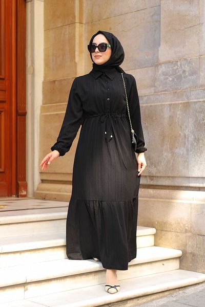 Poliyance Rochie neagră Bonjour - Design elegant și confortabil