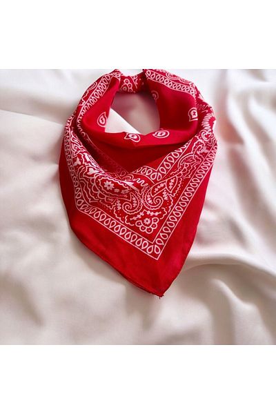 alsaccessories Women's Red Color Ethnic Patterned 100% Cotton Bandana, Hair Band