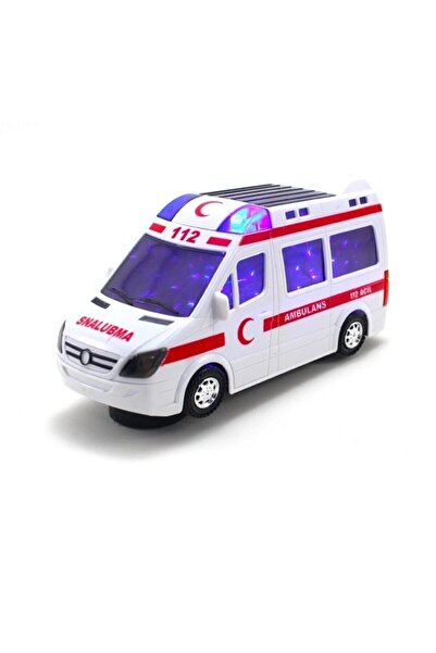A2 KİDS Oyuncak Ambulans Araba Sesli Işıklı Çarp Dön (pil Hediye)