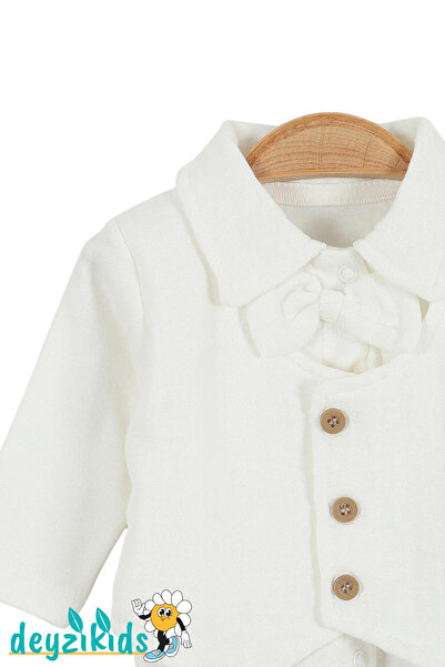 Deyzikids Papyonlu Yelekli Damatlık Hastane Çıkışı Bebek Takımı Kıyafetleri Y...