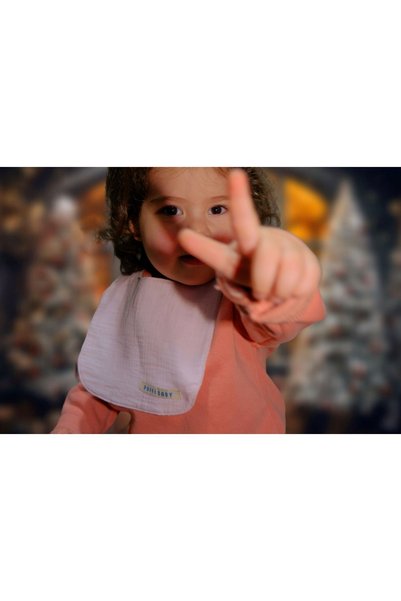poffibaby Liquid Proof Double Layer Muslin U Type Food and Drool Bib with 100% Cotton Mat Oeko-tex Certified