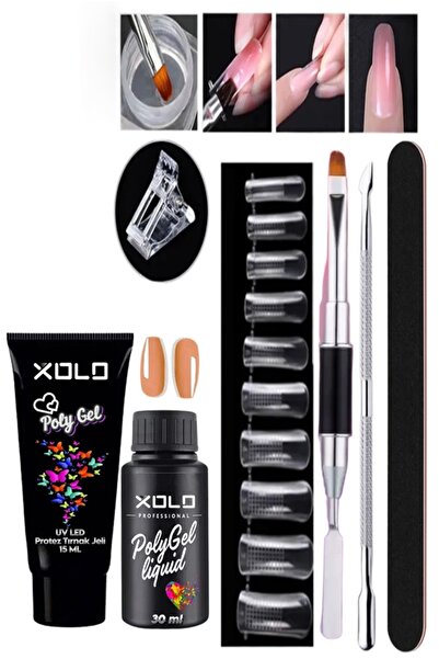 xolo 8 Parça Poligel Kalıcı Oje Uygulama Seti Trend Renkler Oje Polijel Akril...