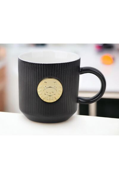 e-life shop Gold Bear Logo Modern Striped Matte Colored Mug Cup Coffee Cup Mu...