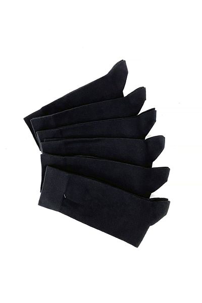 BOSAMED Large Size Men's Socks 45-50 Size 6 Pieces Black