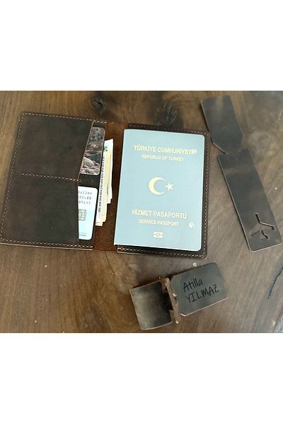 overcraft Genuine Leather Handmade Passport Case - Name Written, Travel Wallet