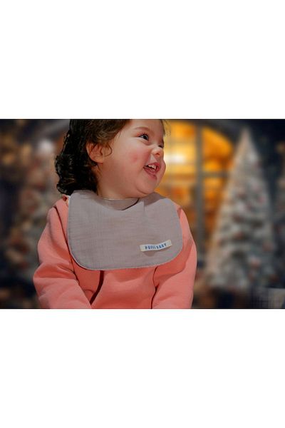 poffibaby Liquid Proof Double Layer Muslin U Type Food and Drool Bib with 100% Cotton Mat Oeko-tex Certified