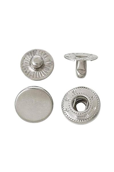 ŞF Şeref Fermuar Çıtçıt Düğme Alfa 15mm 60 Set Nikel (240 PARÇA)