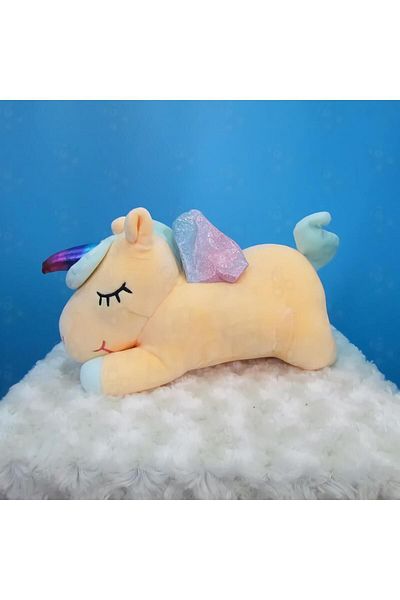 e-life shop Unicorn Figured Plush Toy with Horns - Star Wings, Cute Imported Fabric, 28 Cm.