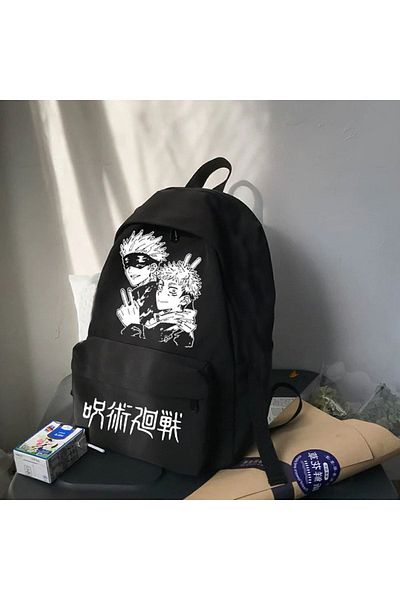 Köstebek Jujutsu Kaisen School Backpack with Water Bottle Detail