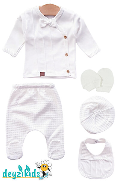 Deyzikids Papyonlu Damatlık 5 li Hastane Çıkışı Bebek Takımı Kıyafetleri Yeni...