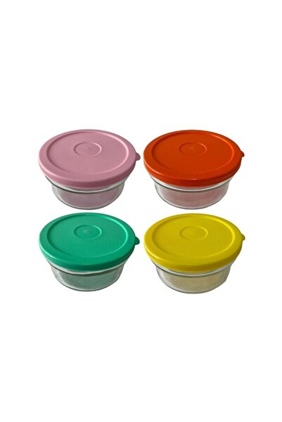Paşabahçe Hillcap Silikon Kapaklı Cam Saklama Kabı 4lü Kahvaltılık