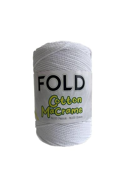 FOLD 200 γραμμάρια Λευκό Βαμβακερό Σχοινί - Βαμβακερό Μακραμέ
