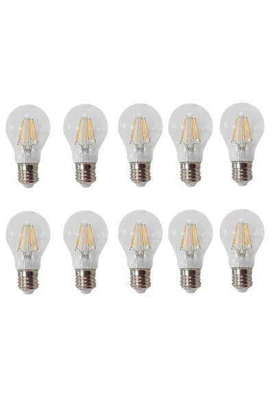 Kendal 10 Adet K2 6W E27 2700K Sarı Işık A60 Led Flamanlı Rustik Ampul KES501