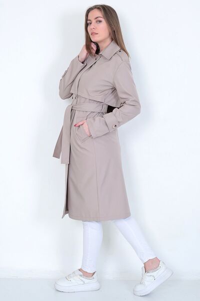 NARİKA Trençkot Yeni Sezon Omuz Apaletli Su I?tici Özelliği Yarım Astarlı