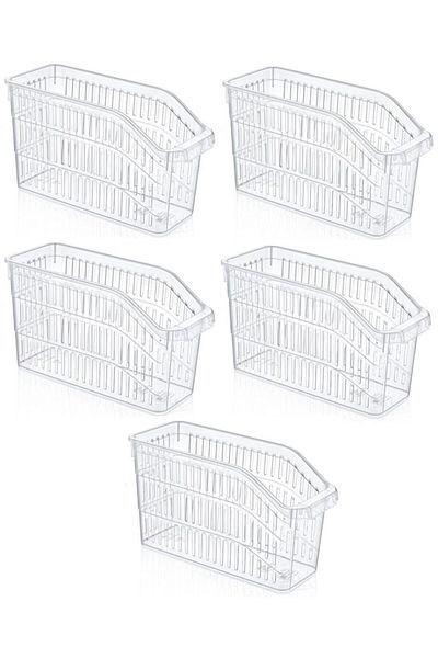 Merdem Refrigerator Basket In-Cabinet Organizer Basket Organizer Transparent 5 Pieces
