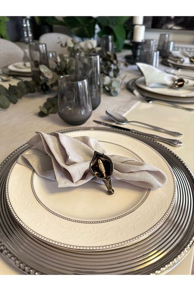 Decamor home Λινό με υφή Glittery Grey Runner