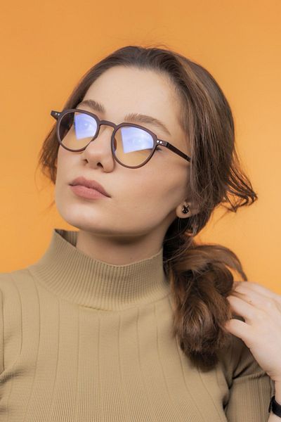 LUNOX Lucia Matte Brown Unisex Computer Screen Glasses
