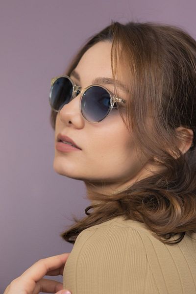 LUNOX Niobe Crystal Gradient Blue Unisex Sunglasses