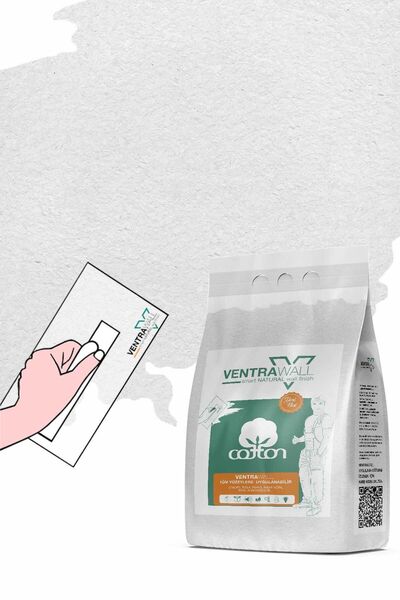 Ventrawall Isı Ve Ses Yalıtımlı Sürülen Duvar Kağıdı | Kendinden Yapışkanlı | Beyaz | W04-1,5 Kg | 5m²