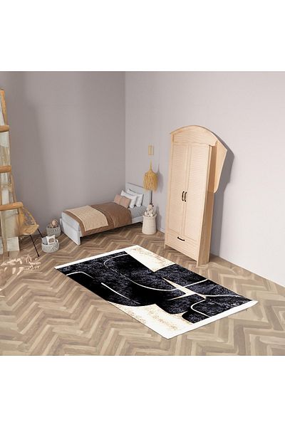 In House Billy | Luxurious Rectangular Decorative Carpet, Black