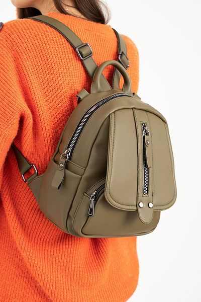 FiONA BAG Women's Khaki Backpack and Shoulder Bag Easy to Carry and Very Convenient