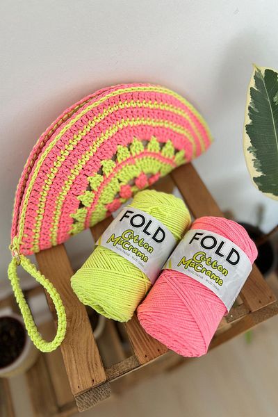 FOLD Neon Pink Cotton Macrame