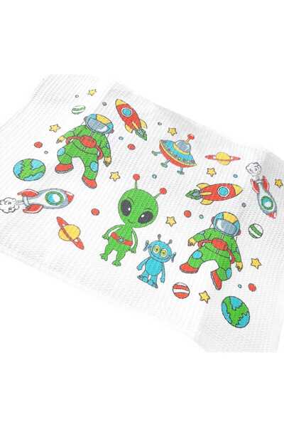 ÇEÇEN HOME ( 4 Adet )okul Beslenme Peçetesi Ve Örtüsü 35x50 Astronot Desenli ...