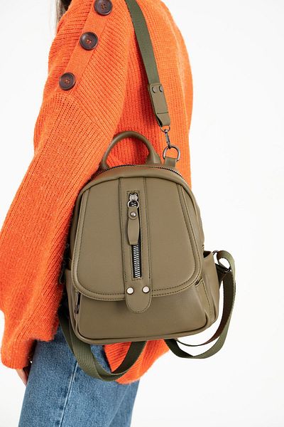 FiONA BAG Women's Khaki Backpack and Shoulder Bag Easy to Carry and Very Convenient