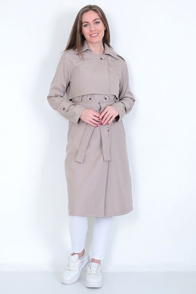 NARİKA Trençkot Yeni Sezon Omuz Apaletli Su I?tici Özelliği Yarım Astarlı