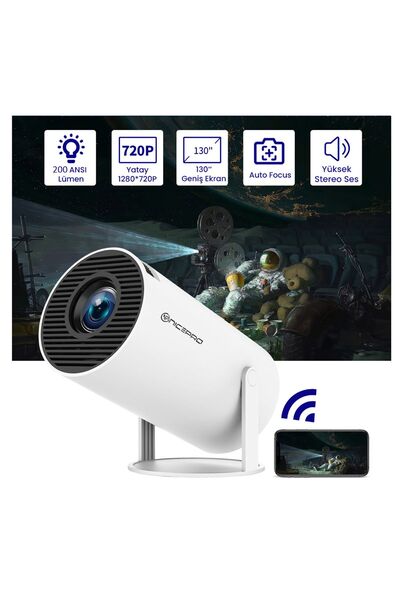 NPO NP315Plus 4K Android11 BT5.0 Wifi6 200ANSI Lümen IOS/Android Taşınabilir Akıllı LED Projeksiyon