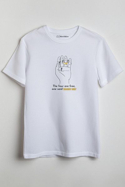 SM Satranç Medya Μπλουζάκι Unisex Fingers Marry Me - Μπροστινό τυπωμένο, τα τέσσερα είναι δωρεάν, ένας είπε Marry Me