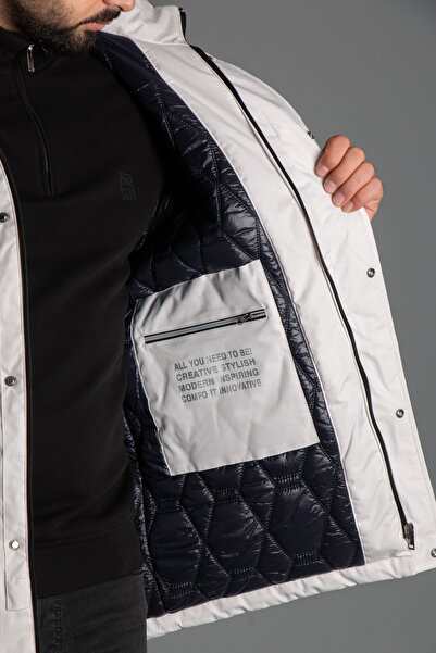 ZEKİ ÖZER Чоловічий надувний пуховик з капюшоном і каменем