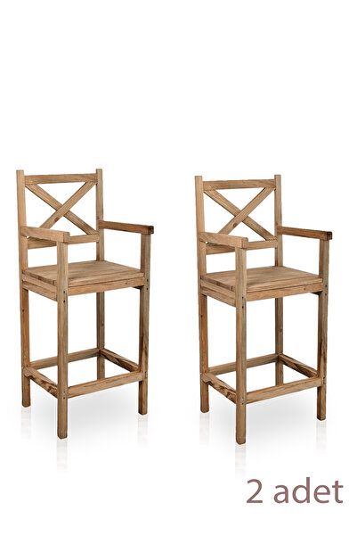 Weblonya Bar Tabure Ahşap Mutfak Sandalyesi Bar Sandalyesi 2 adet 5148