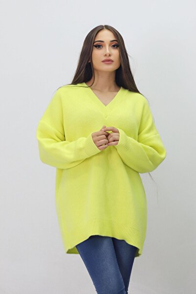 GAJA Women's V-neck Knitwear Sweater - Saleless and Thick Winter