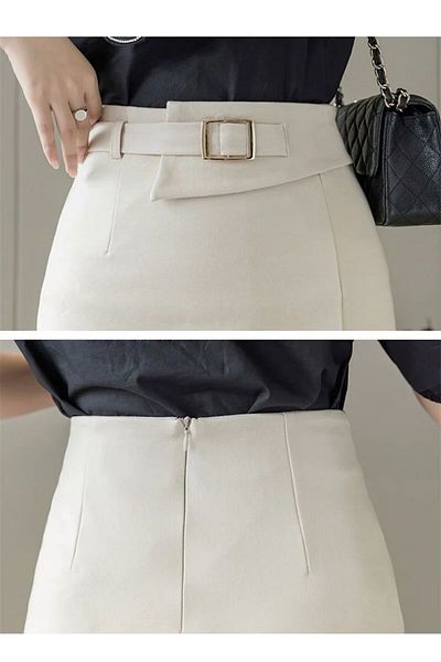 PEPULEM Modern Interpretation of Classic Style: Slit Midi Skirt