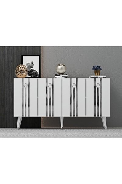 cantek dizayn 150 Cm Işıl Konsol Beyaz-gümüş