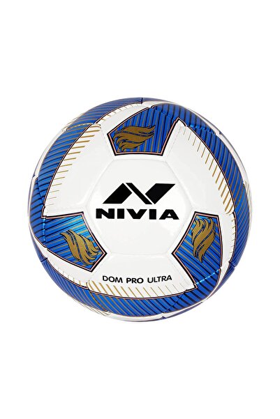 Nivia كرة قدم DOM04 Pro Ultra PU (أزرق، مقاس 5) مخيطة آليًا بطبقة علوية من أل...