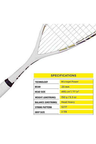 Head Microgel Blast Graphite Squash Racquet for Men, Women and Kids , Multicolour