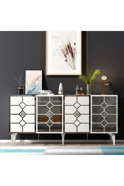 cantek dizayn IRMAK KONSOL BEYAZ-GÜMÜŞ