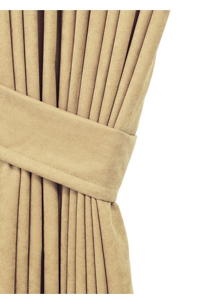 cheap's home Velvet Woven - Honeycomb Textured, Thick Pleated Background Curtain (MINK)