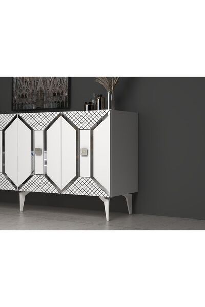 Genel Markalar Elegance 19 Cm Sehpa,tv Ünitesi Mobilya Ayağı ( 5 Adet) Beyaz-...