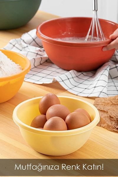 B.A.Y.NUVOLA طقم حوض دائري مكون من 4 قطع - حوض بلاستيك، طقم مطبخ، ألوان متنوعة