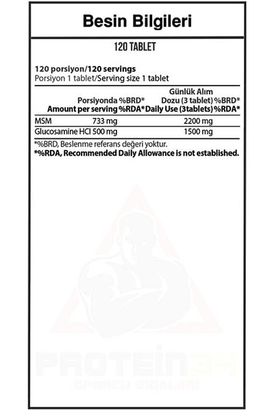 Hardline Glucosamine Msm - 120 Tablets