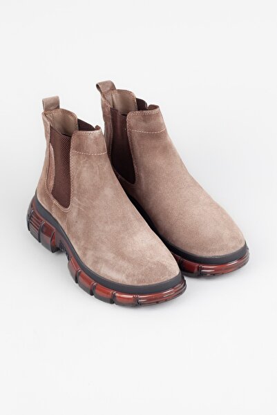 MARCOMEN Men's Genuine Leather Side Elastic, Windproof Casual Boots