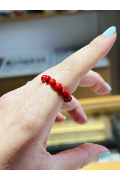 Luna Mercan Doğal Taş Yüzük