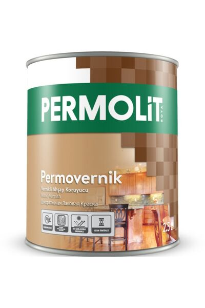 Permolit Vernikli Ahşap Koruyucu Kestane 2,5 Lt 3 Kg