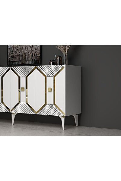 cantek dizayn Elegance 19 Cm Sehpa,tv Ünitesi Mobilya Ayağı ( 5 Adet) Beyaz-a...