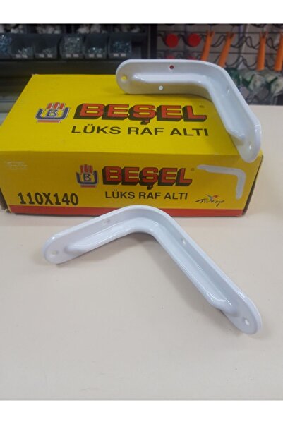 Beşel Raf Ayağı Lüx Beyaz Demir L Ayak 140x110mm / 1 Adet