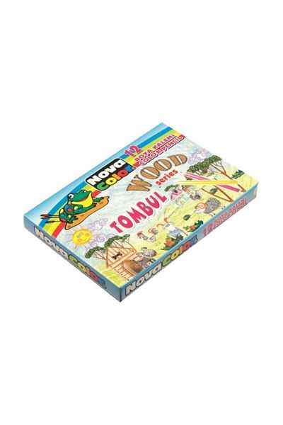 Nova Color Nc-405 12 Colors Chubby Crayons Half Size