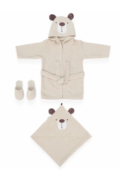 Bebitof BEAR PATTERN BATHROBE SET